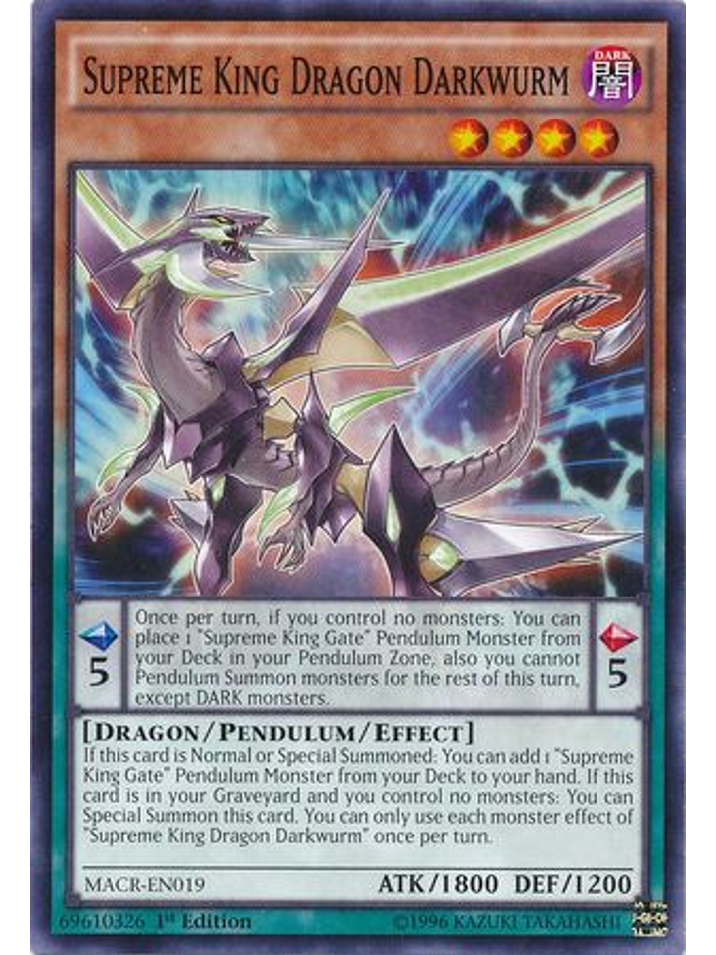Supreme King Dragon Darkwurm - macr-en019 - Common 1st Edition 1