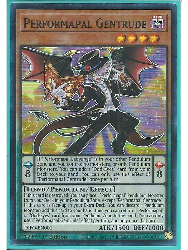 Performapal Gentrude - DIFO-EN001 - Super Rare 1st Edition 1