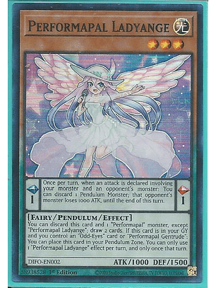 Performapal Ladyange - DIFO-EN002 - Super Rare 1st Edition