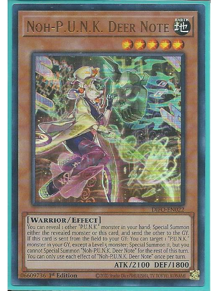Noh-P.U.N.K. Deer Note - DIFO-EN022 - Ultra Rare 1st Edition 1