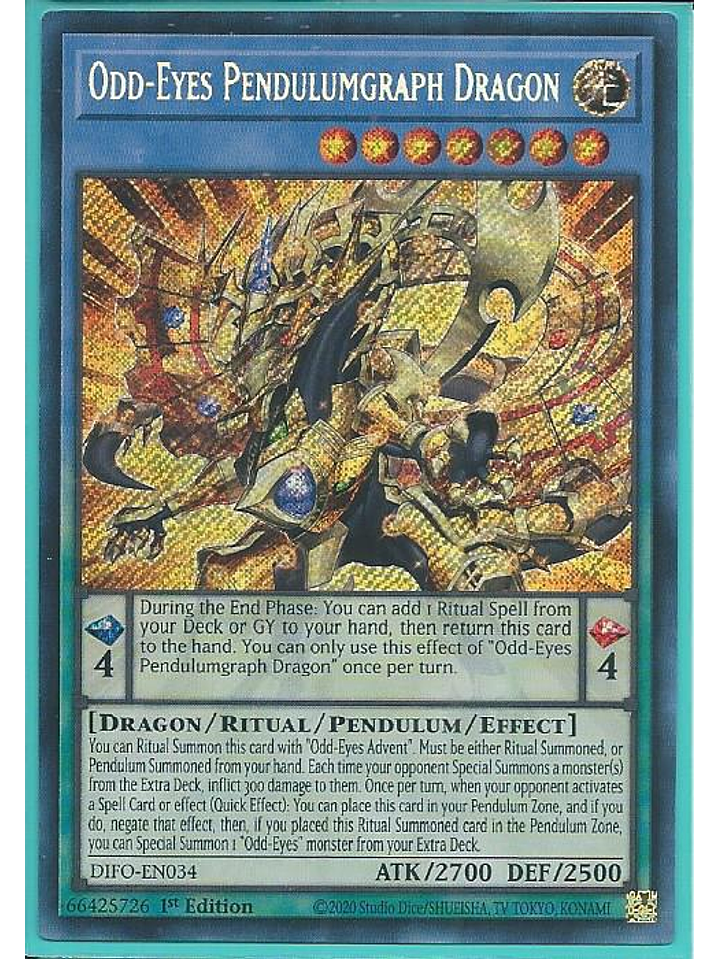 Odd-Eyes Pendulumgraph Dragon - DIFO-EN034 - Secret Rare 1st Edition 1