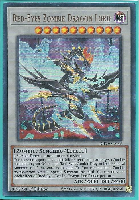 Red-Eyes Zombie Dragon Lord - DIFO-EN039 - Ultra Rare 1st Edition