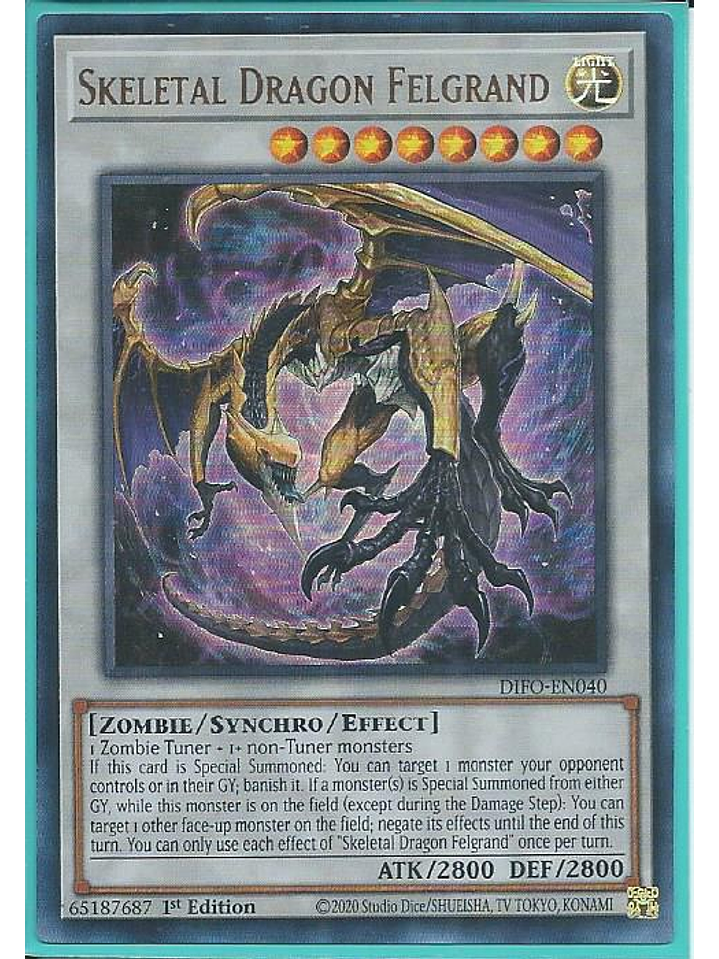 Skeletal Dragon Felgrand - DIFO-EN040 - Ultra Rare 1st Edition 1