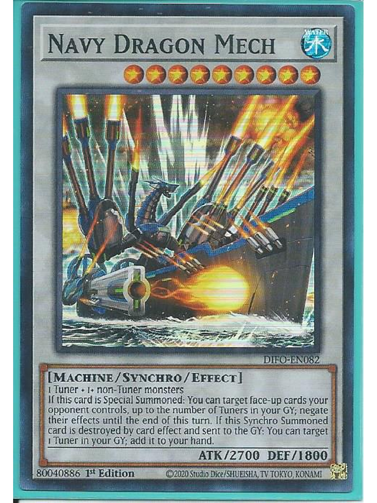 Navy Dragon Mech - DIFO-EN082 - Super Rare 1st Edition 1