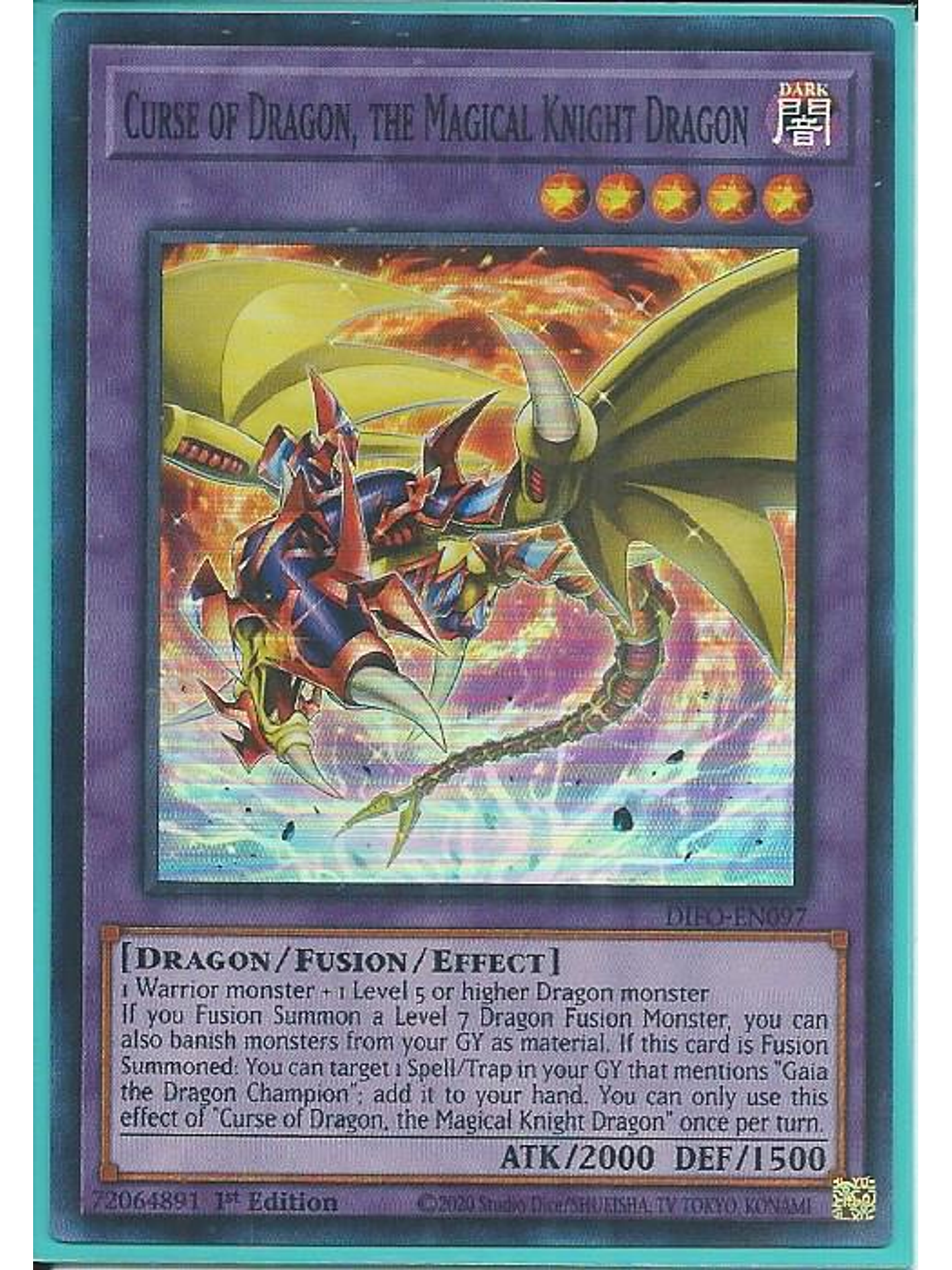 Curse of Dragon, the Magical Knight Dragon - DIFO-EN097 - Super Rare 1st Edition 1