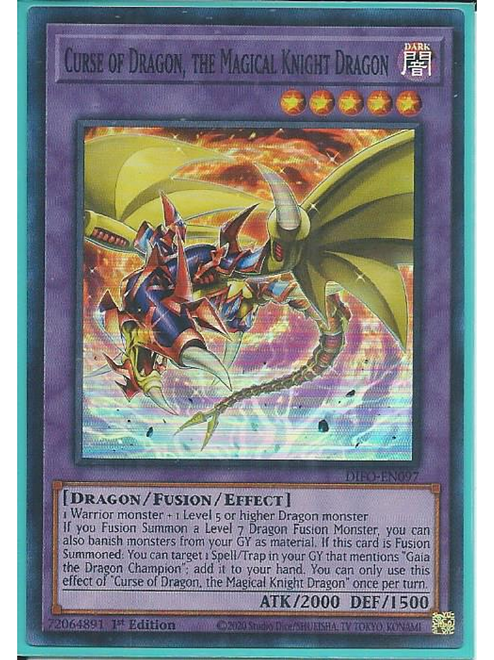 Curse of Dragon, the Magical Knight Dragon - DIFO-EN097 - Super Rare 1st Edition 1