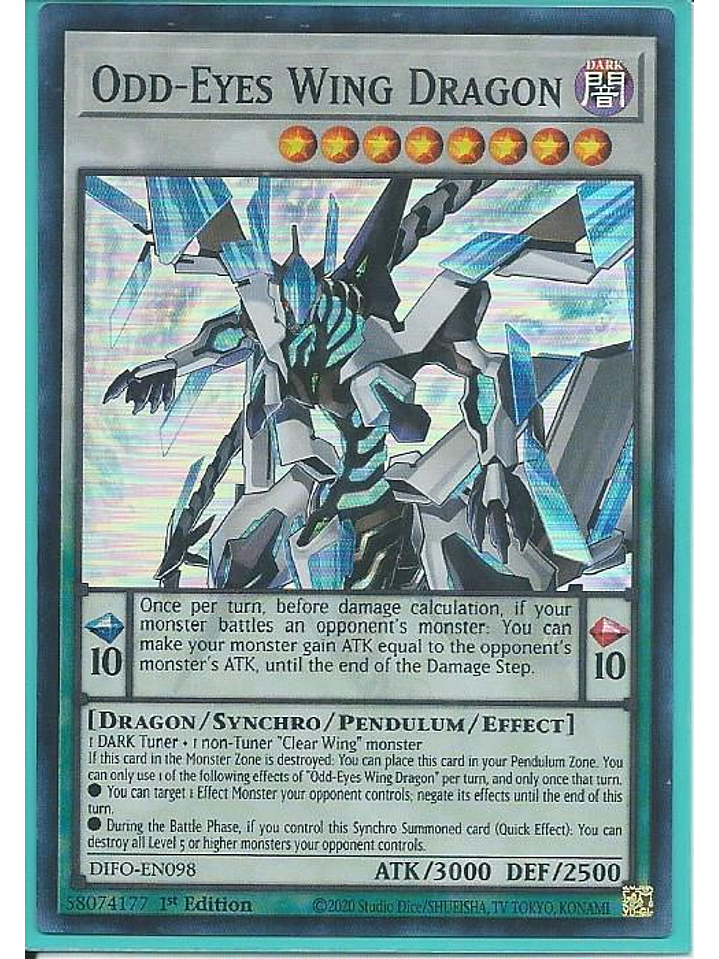 Odd-Eyes Wing Dragon - DIFO-EN098 - Super Rare 1st Edition 1