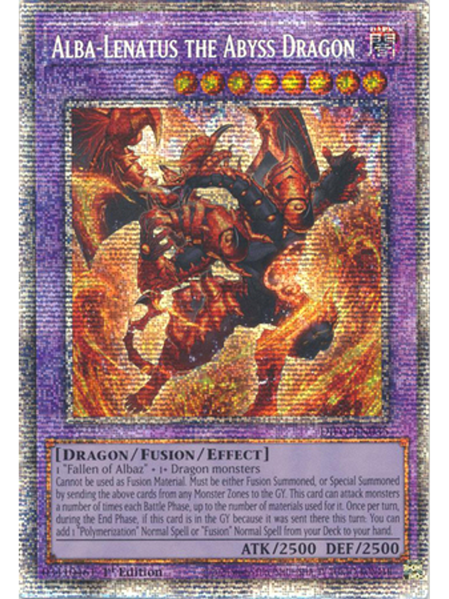 Alba-Lenatus the Abyss Dragon - DIFO-EN035 - Starlight Rare 1st Edition 1