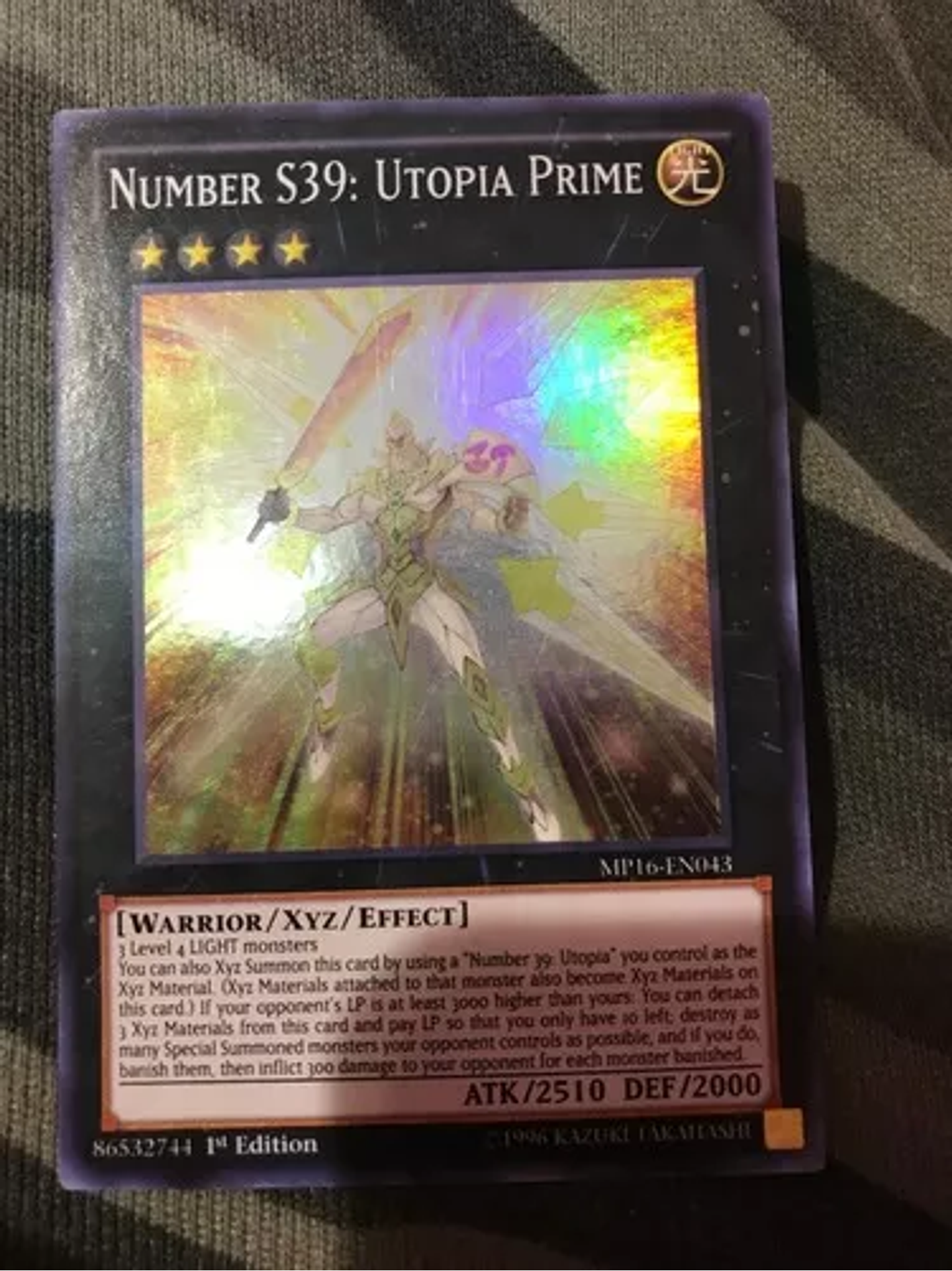 Number S39: Utopia Prime - MP16-EN043 - Super Rare 1st Edition 1