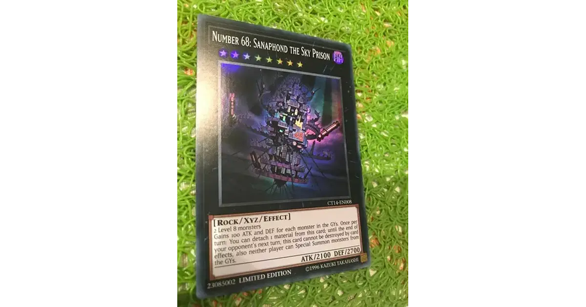Carta Yu-Gi-Oh! Número 68: Sanaphond The Sky Prison | Edición Limitada, Super Rara | CT14-EN008