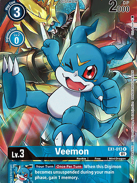 EX1-013 (Alternative Art) Veemon (Tamer's Evolution Box 2)
