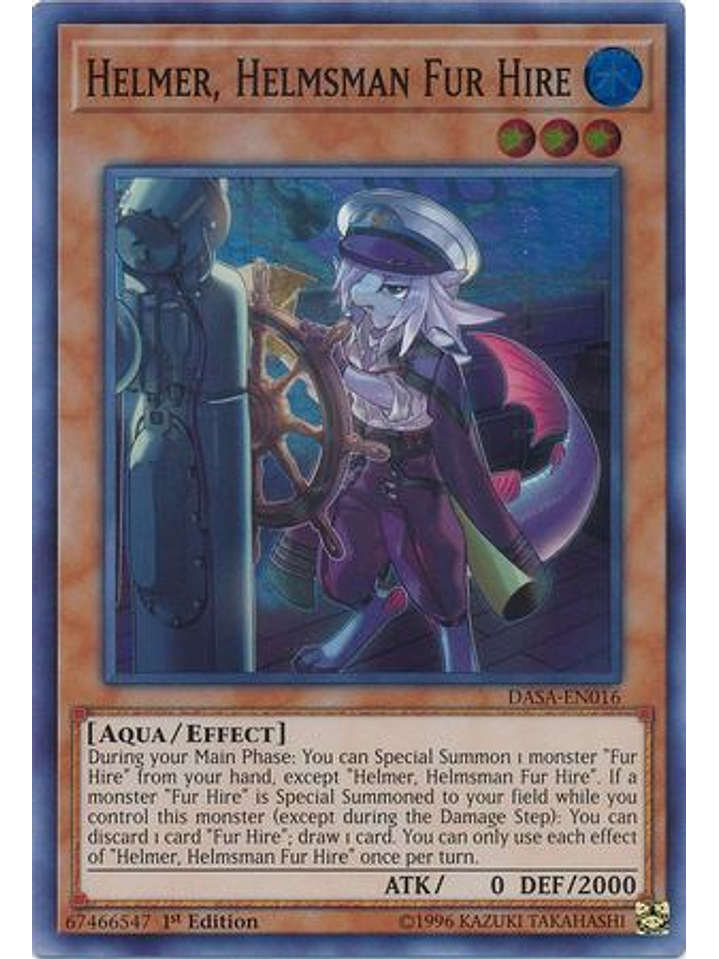 Helmer, Helmsman Fur Hire - DASA-EN016 - Super Rare 1st Edition 1