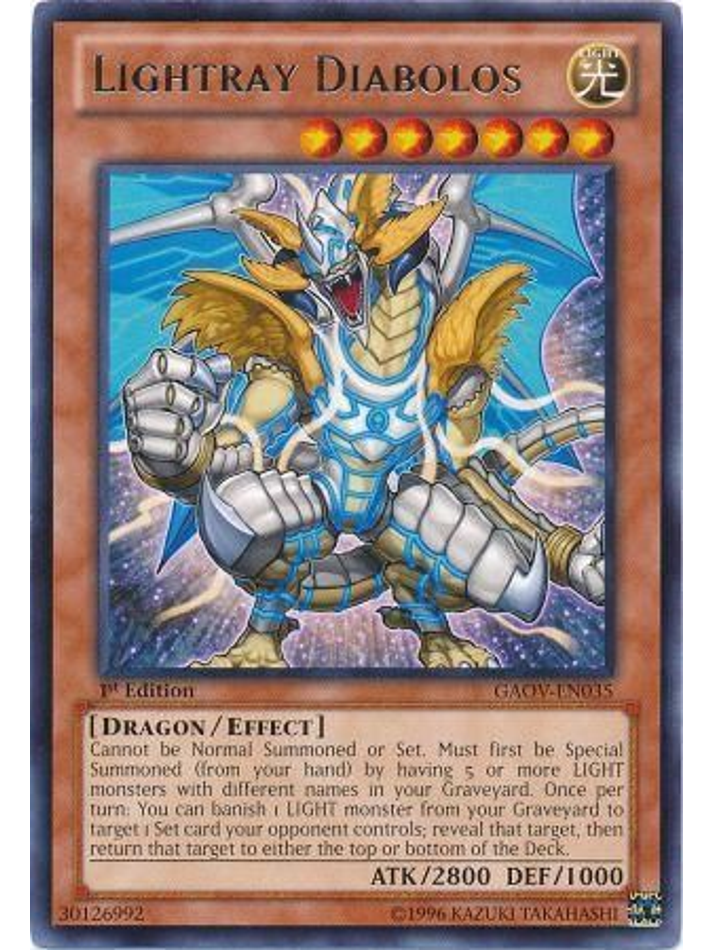Lightray Diabolos - GAOV-EN035 - Rare 1st Edition 1