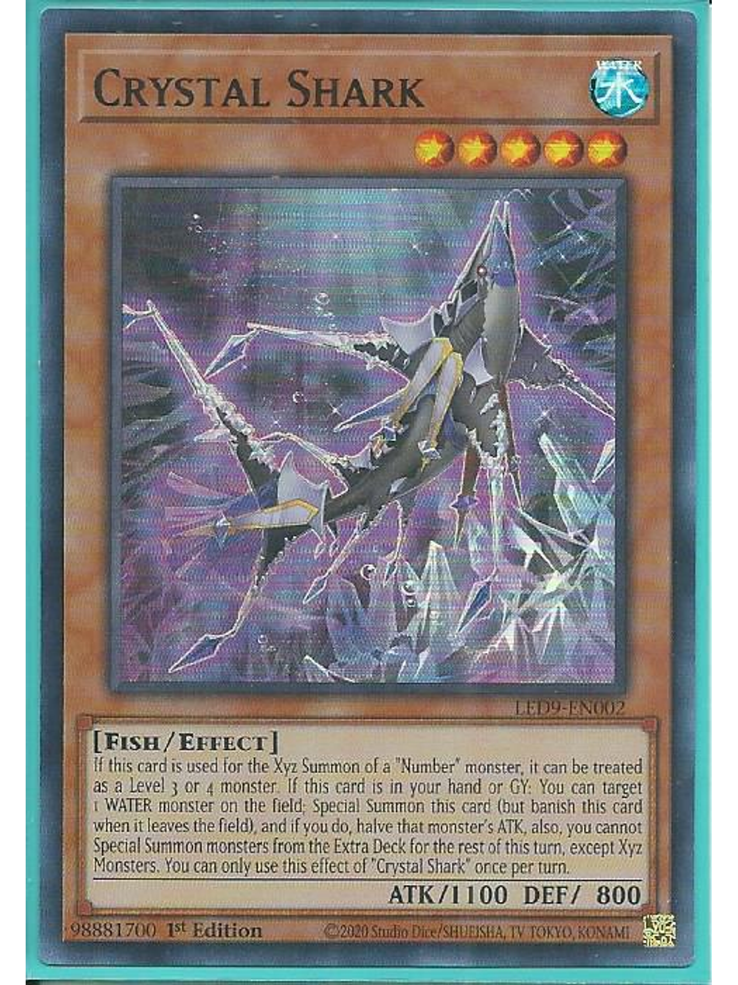 Crystal Shark - LED9-EN002 - Super Rare 1st Edition 1