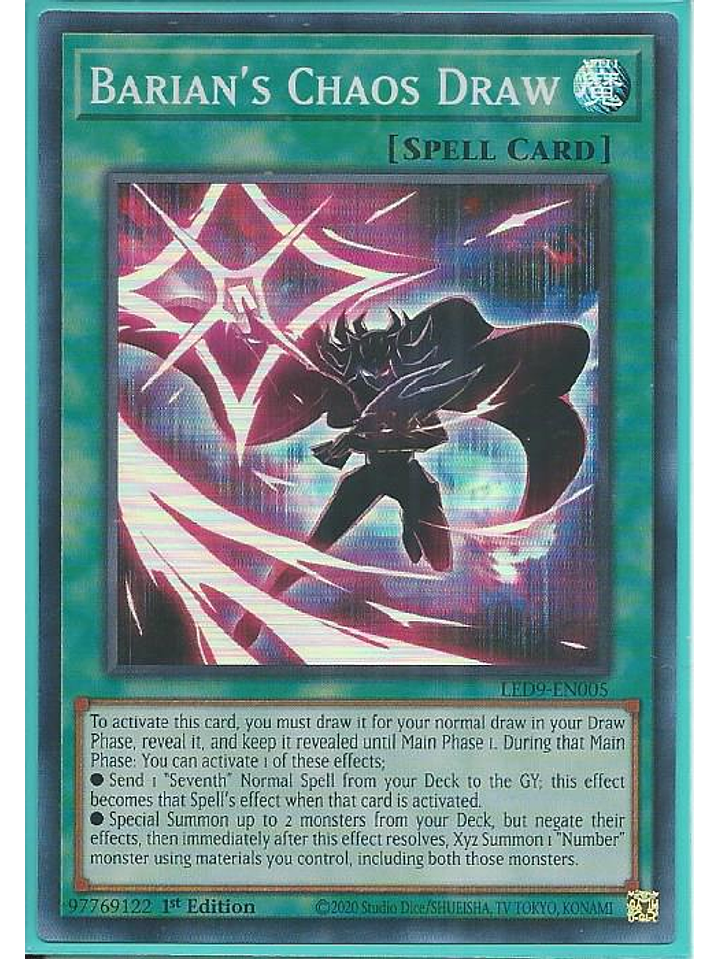 Barian's Chaos Draw - LED9-EN005 - Super Rare 1st Edition 1