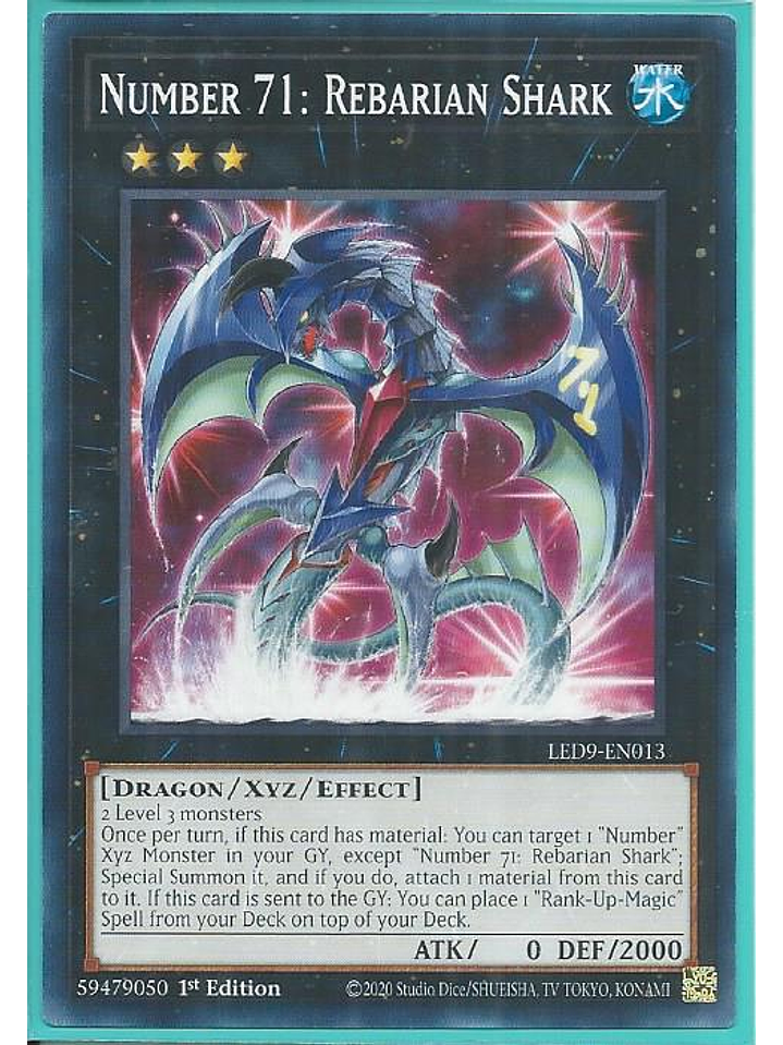 Number 71: Rebarian Shark - LED9-EN013 - Common 1st Edition 1