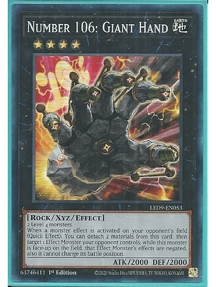 Number 106: Giant Hand - LED9-EN053 - Super Rare 1st Edition