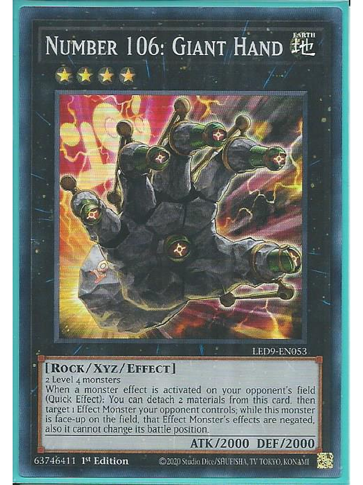Number 106: Giant Hand - LED9-EN053 - Super Rare 1st Edition 1