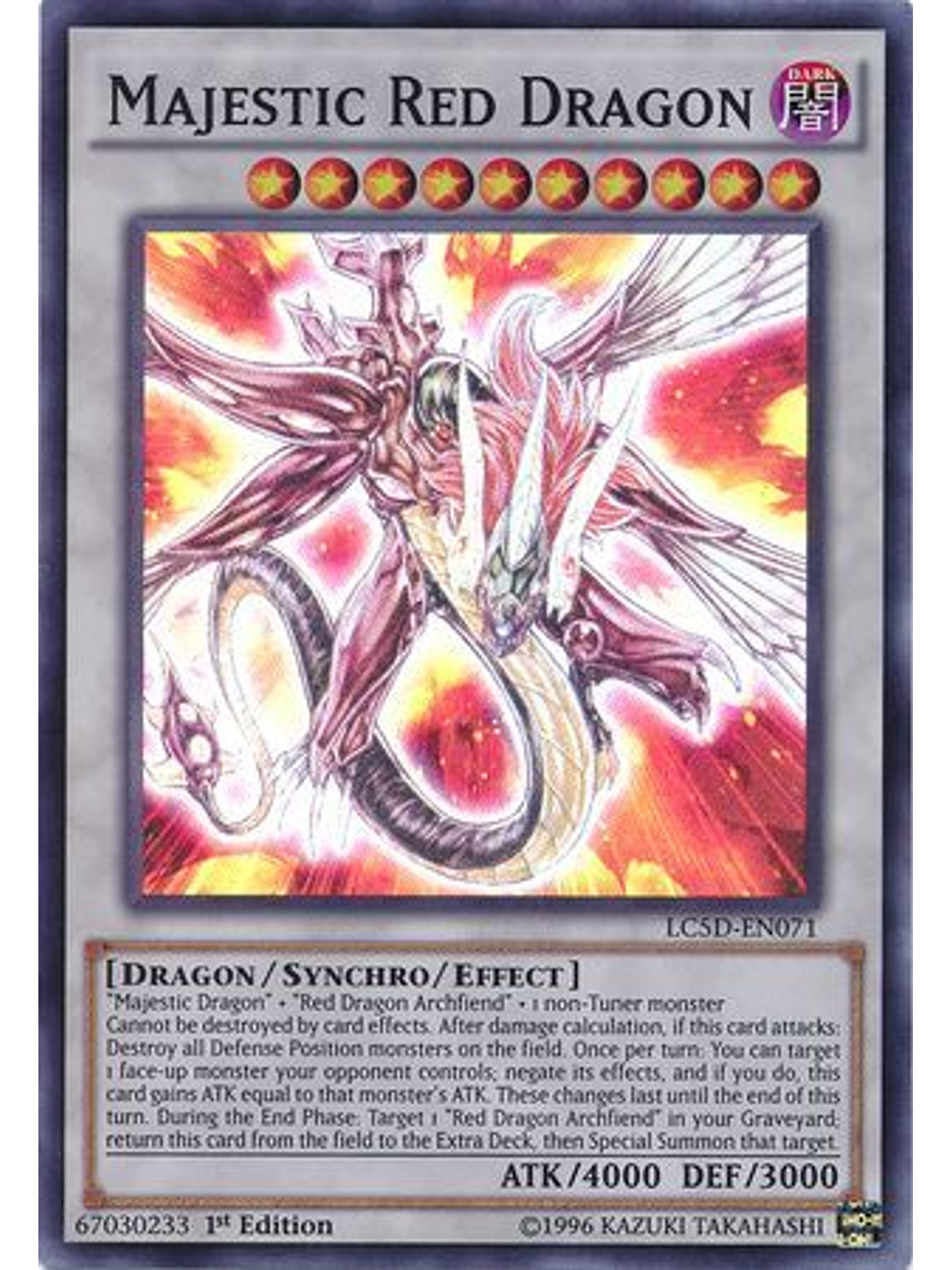 Majestic Red Dragon - LC5D-EN071 - Super Rare 1st Edition 1
