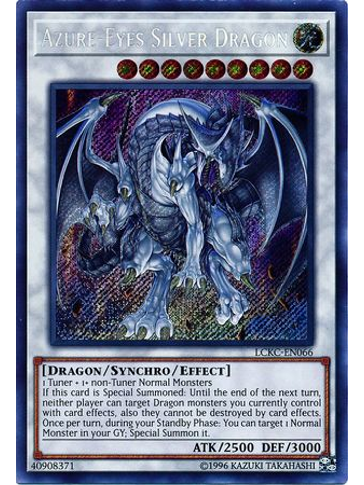Azure-Eyes Silver Dragon - LCKC-EN066 - Secret Rare Unlimited 1
