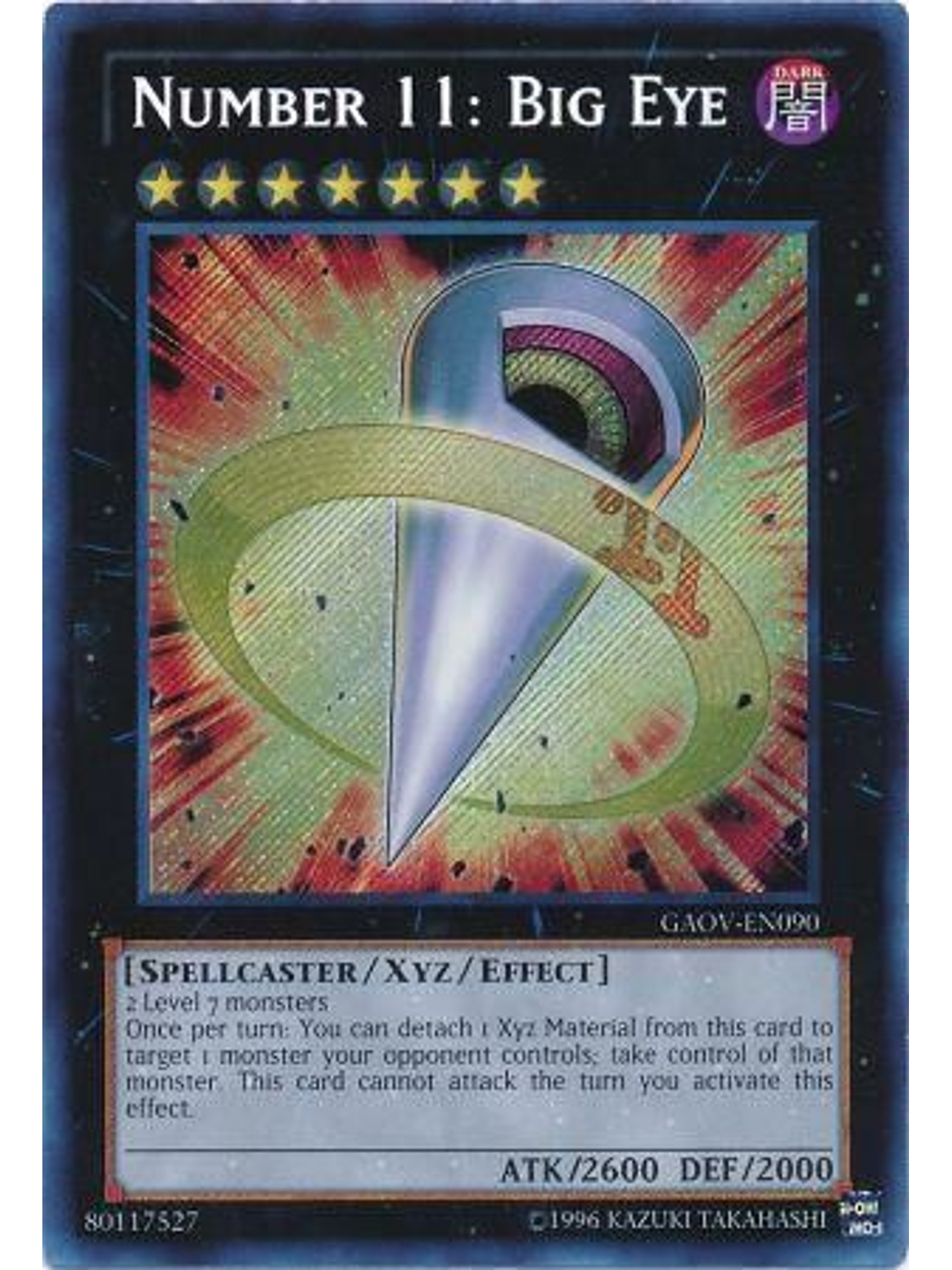 Number 11: Big Eye - GAOV-EN090 - Secret Rare Unlimited 1