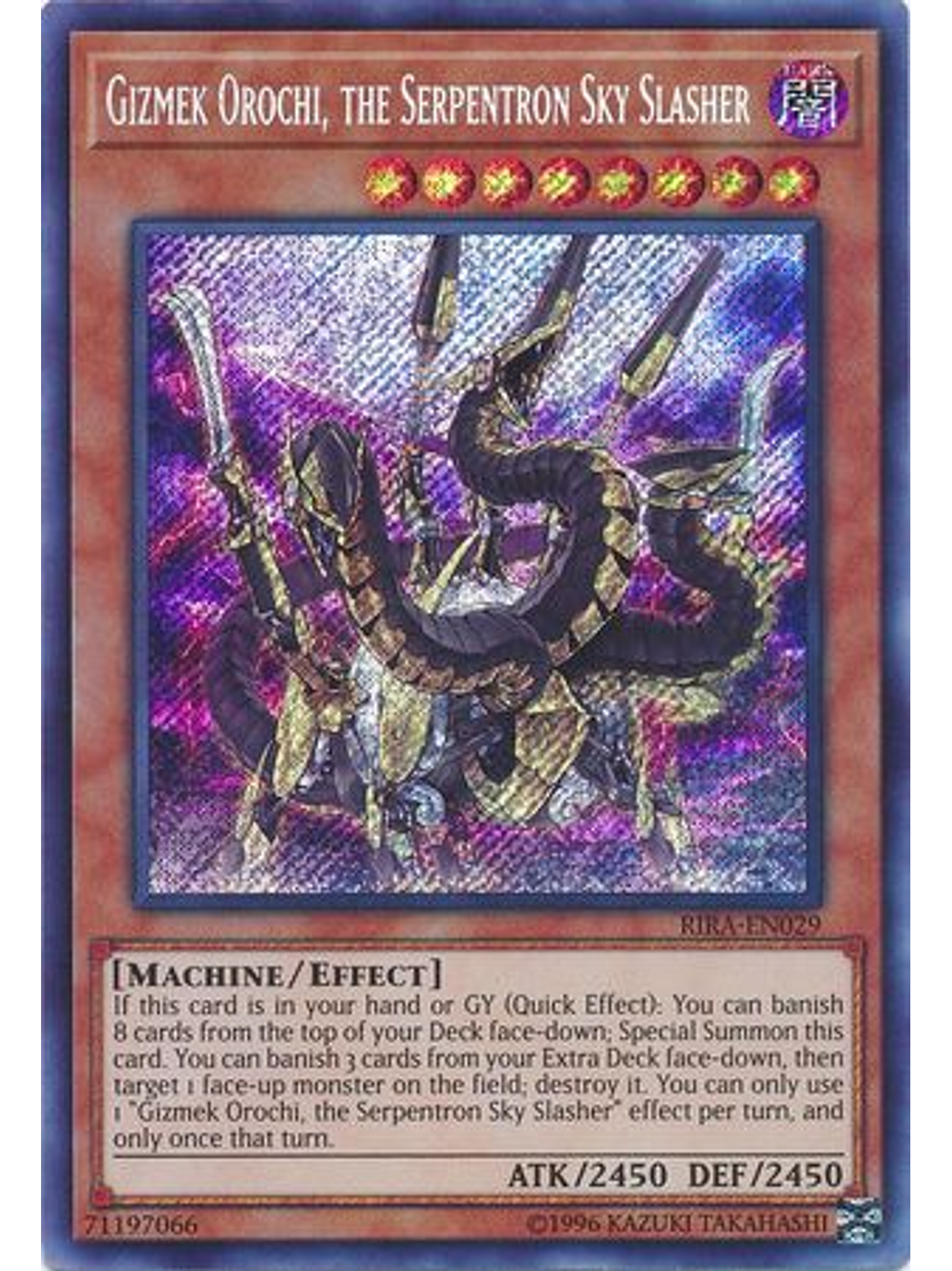 Gizmek Orochi, the Serpentron Sky Slasher - RIRA-EN029 - Secret Rare Unlimited 1