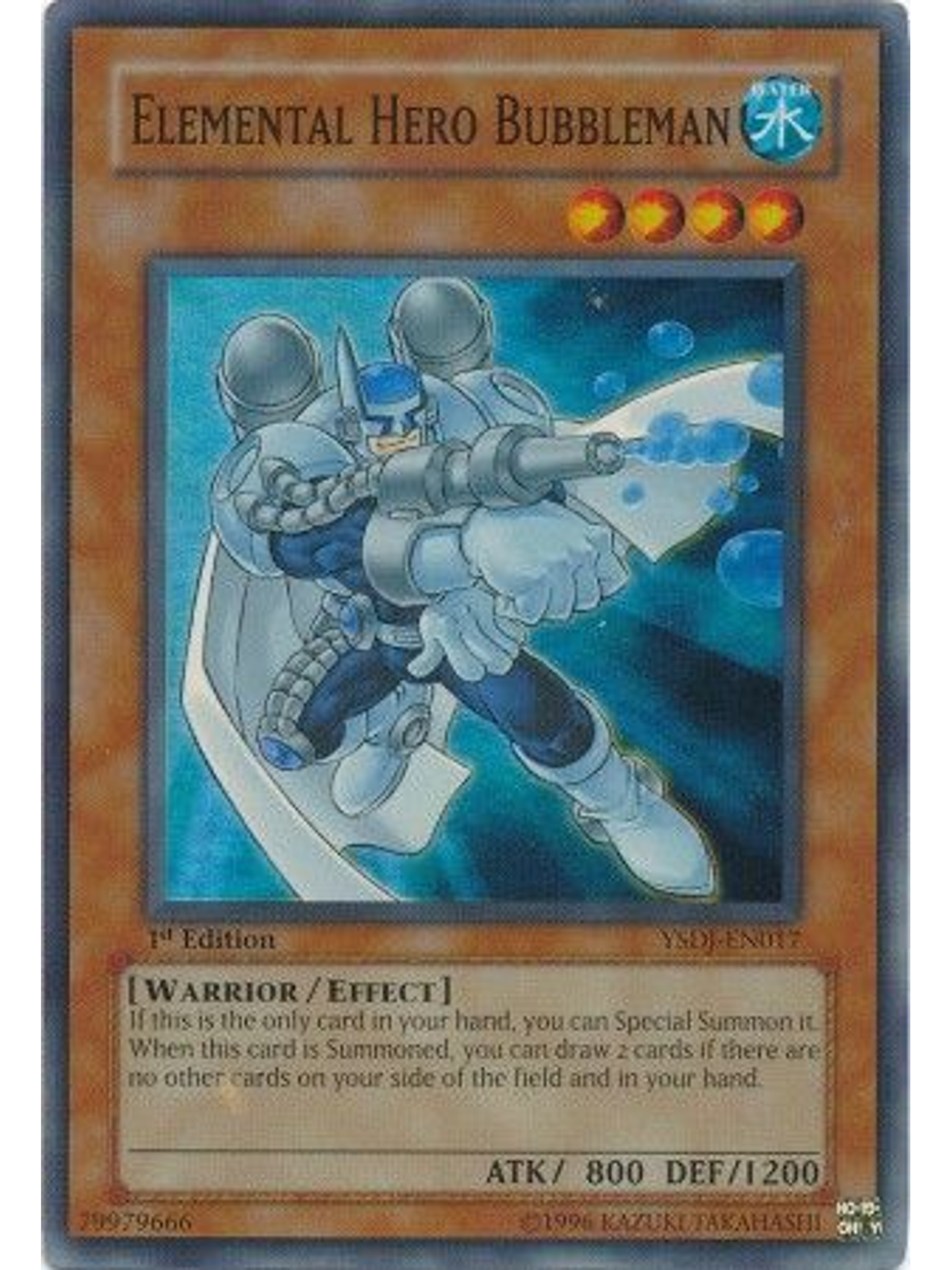 Elemental Hero Bubbleman - YSDJ-EN017 - Super Rare 1st Edition 1