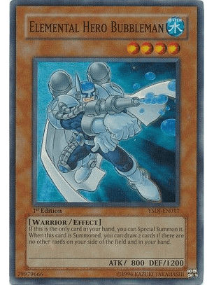 Elemental Hero Bubbleman - YSDJ-EN017 - Super Rare 1st Edition