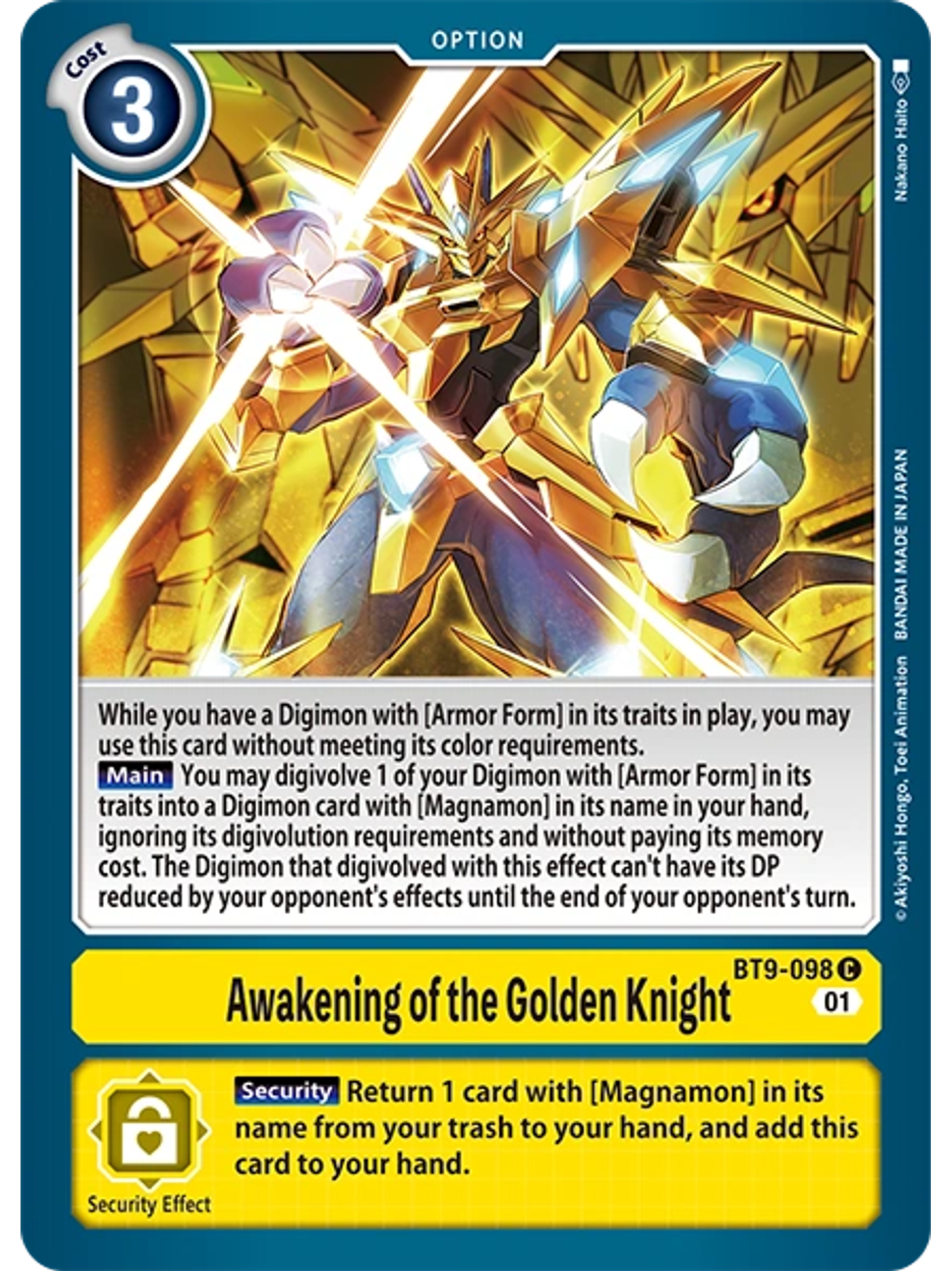 BT9-098 C Awakening of the Golden Knight 1