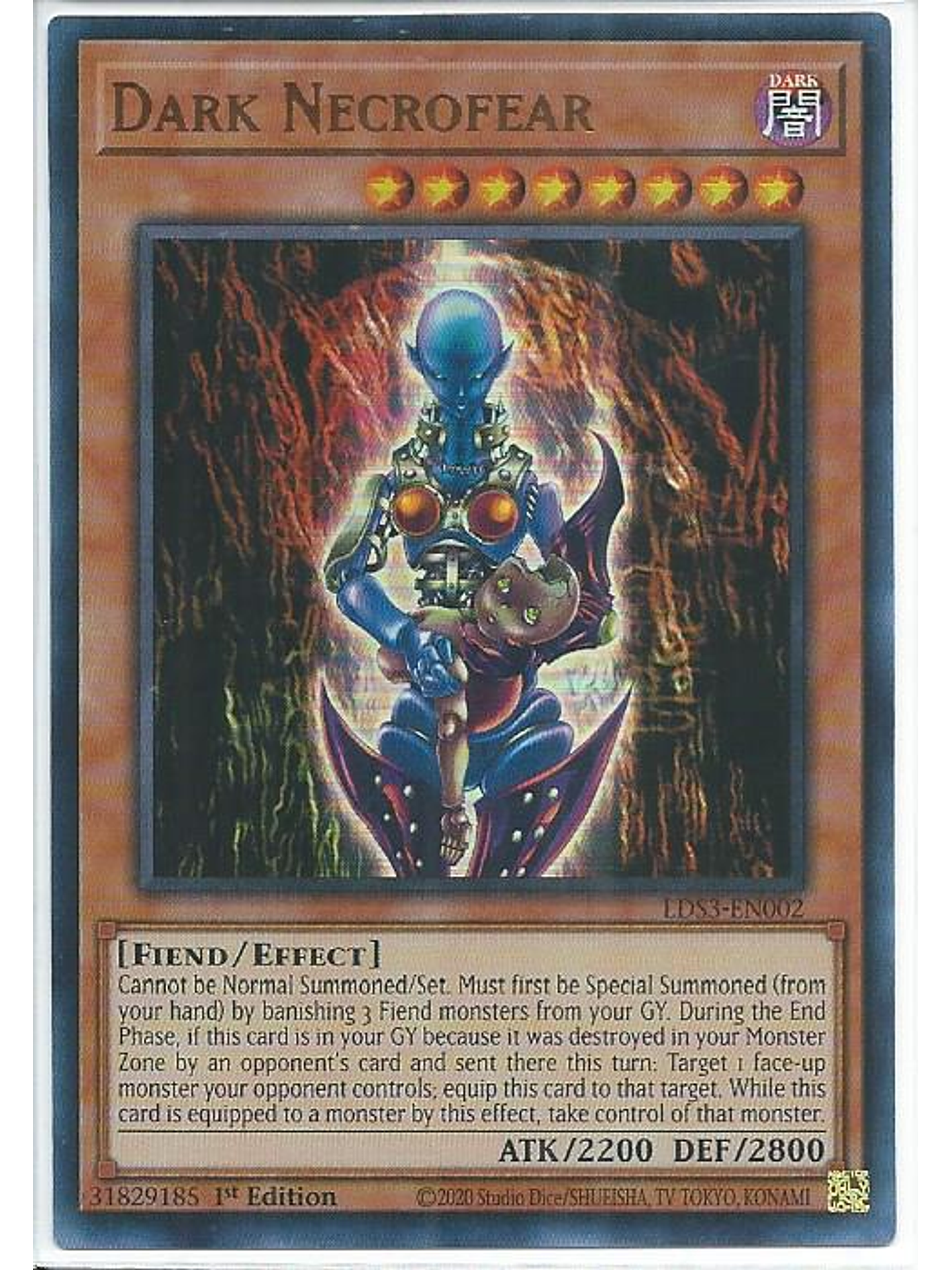 Dark Necrofear (Red) - LDS3-EN002 - Ultra Rare 1st Edition 1