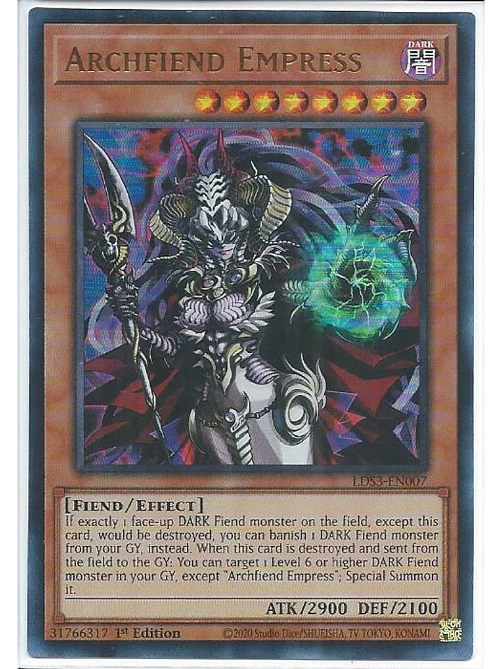 Archfiend Empress (Red) - LDS3-EN007 - Ultra Rare 1st Edition 1