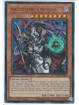 Archfiend Empress (Blue) - LDS3-EN007 - Ultra Rare 1st Edition