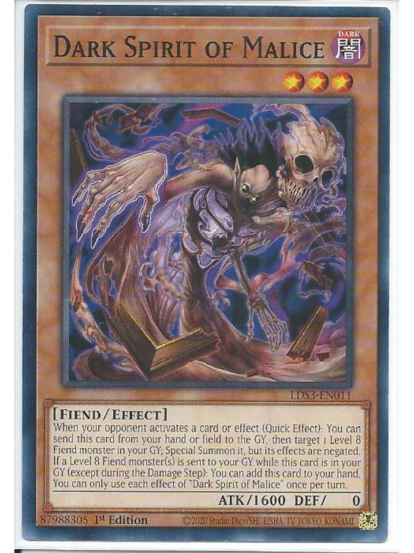 Dark Spirit of Malice - LDS3-EN011 - Common 1st Edition 1