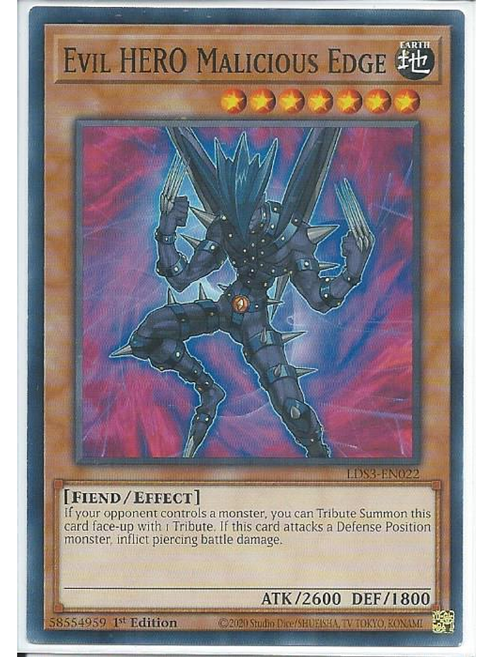 Evil HERO Malicious Edge - LDS3-EN022 - Common 1st Edition 1