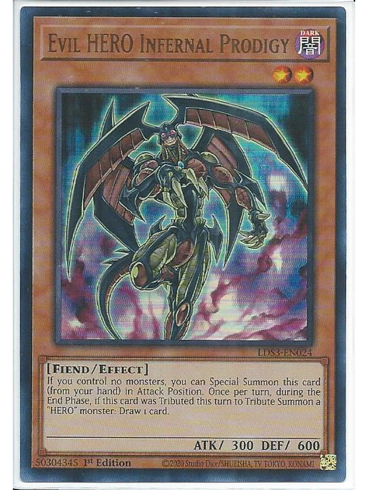 Evil HERO Infernal Prodigy (Blue) - LDS3-EN024 - Ultra Rare 1st Edition 1