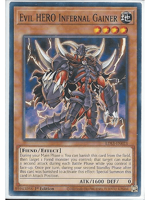 Evil HERO Infernal Gainer - LDS3-EN023 - Common 1st Edition