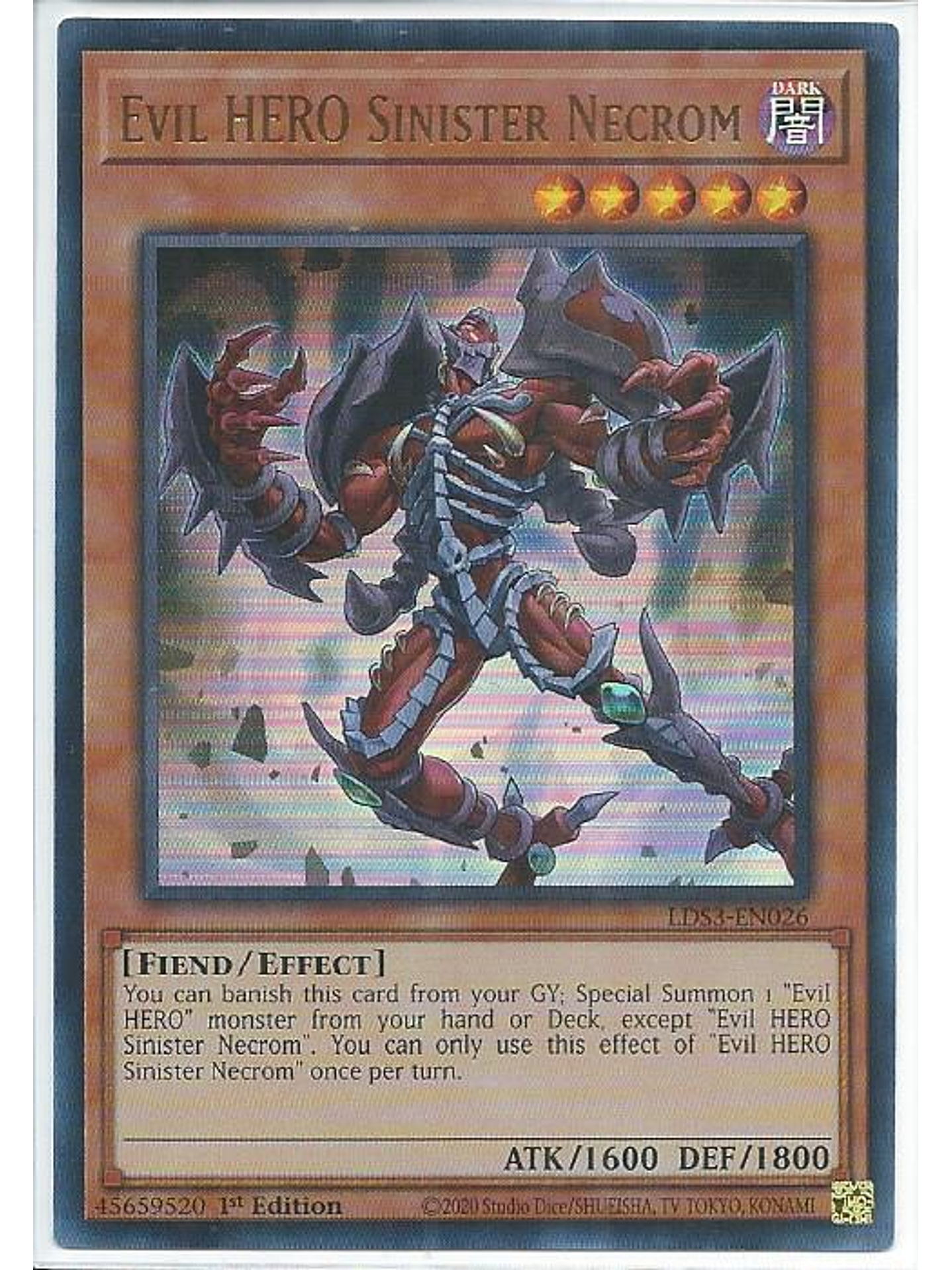 Evil HERO Sinister Necrom - LDS3-EN026 - Ultra Rare 1st Edition 1