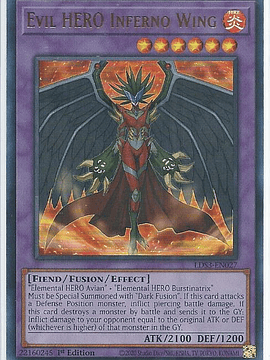 Evil HERO Inferno Wing (Blue) - LDS3-EN027 - Ultra Rare 1st Edition