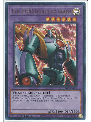 Evil HERO Lightning Golem (Red) - LDS3-EN028 - Ultra Rare 1st Edition