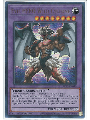 Evil HERO Wild Cyclone (Red) - LDS3-EN030 - Ultra Rare 1st Edition