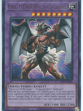 Evil HERO Wild Cyclone (Red) - LDS3-EN030 - Ultra Rare 1st Edition