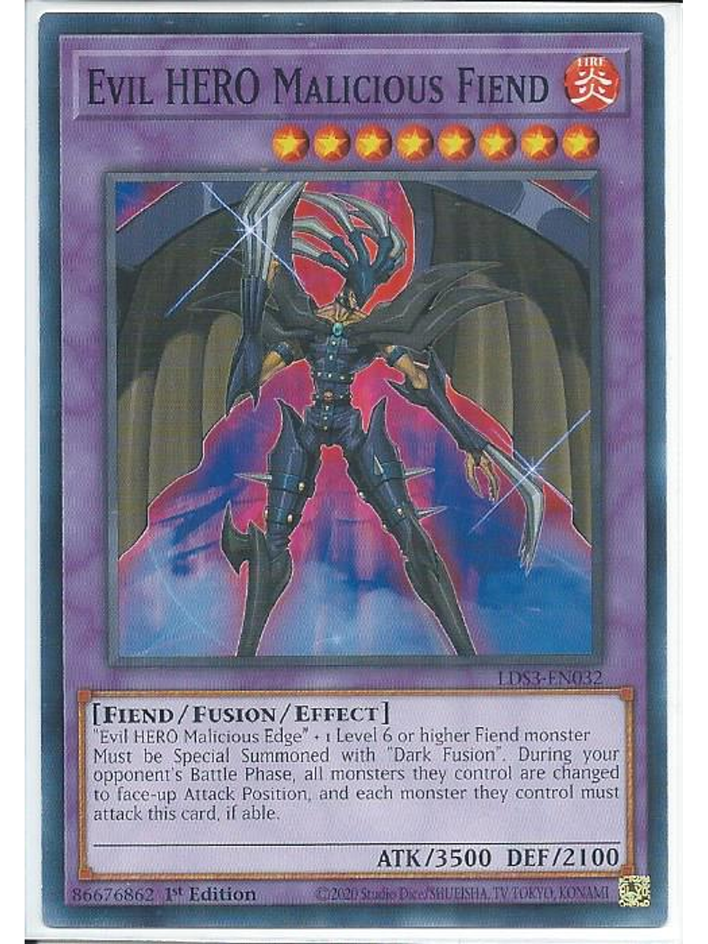 Evil HERO Malicious Fiend - LDS3-EN032 - Common 1st Edition 1