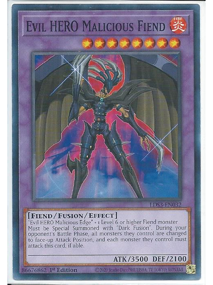 Evil HERO Malicious Fiend - LDS3-EN032 - Common 1st Edition 1