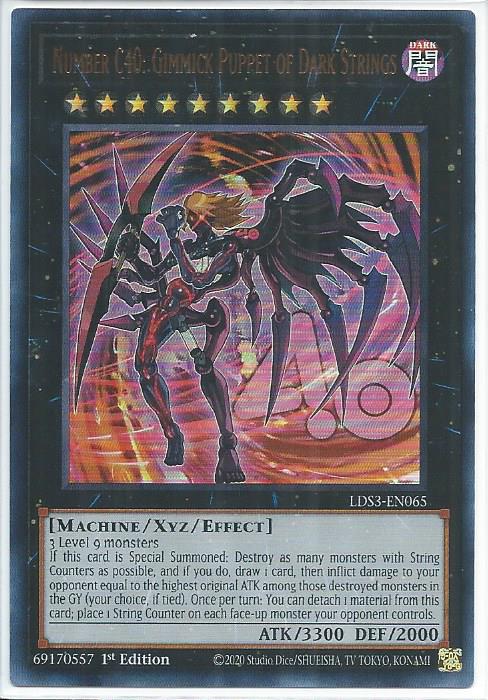 Number C40: Gimmick Puppet of Dark Strings - LDS3-EN065 - Ultra Rare 1st Edition