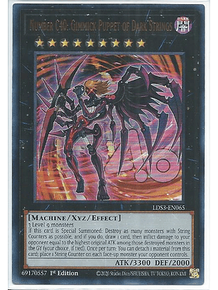 Number C40: Gimmick Puppet of Dark Strings (Blue) - LDS3-EN065 Ultra Rare 1st Edition