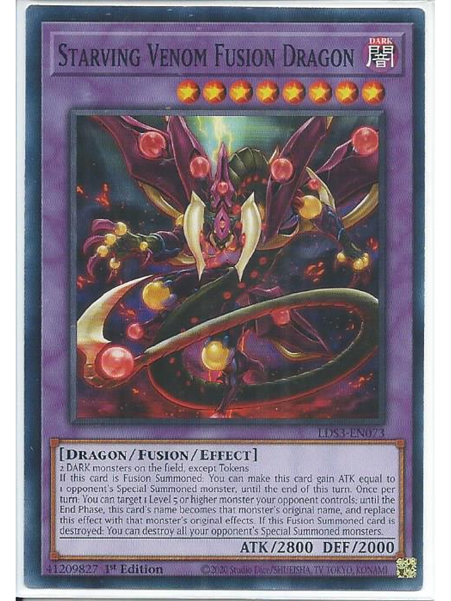 Starving Venom Fusion Dragon - LDS3-EN073 - Common 1st Edition 1