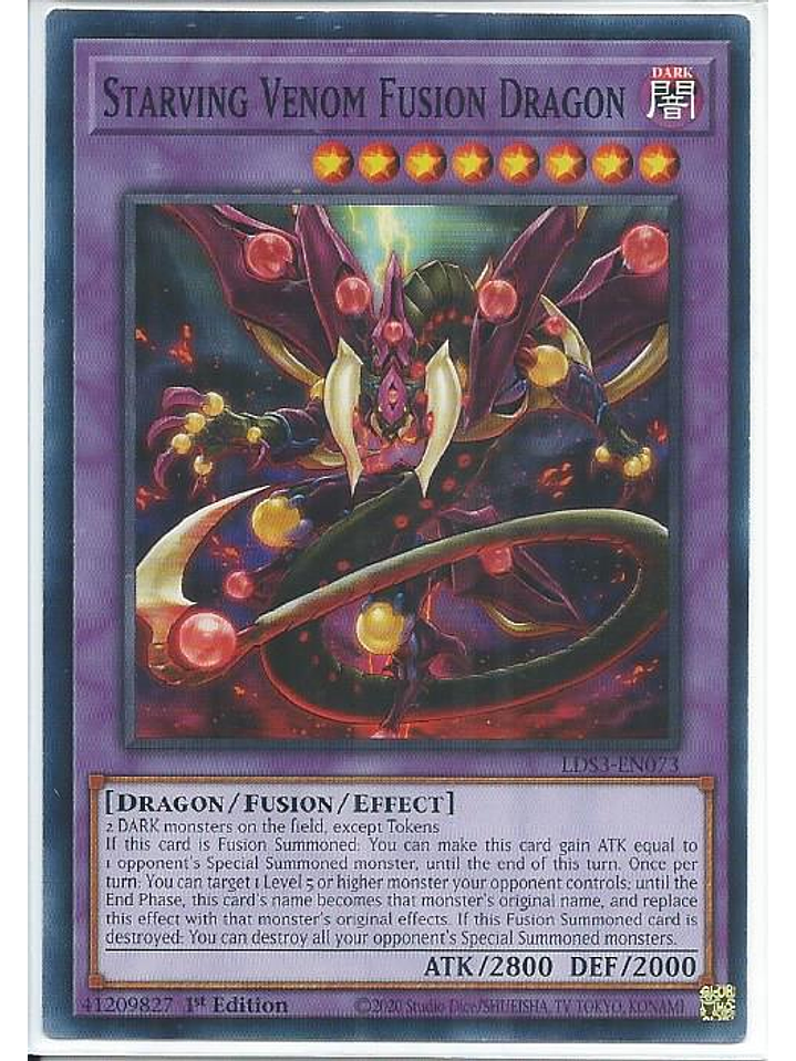 Starving Venom Fusion Dragon - LDS3-EN073 - Common 1st Edition 1