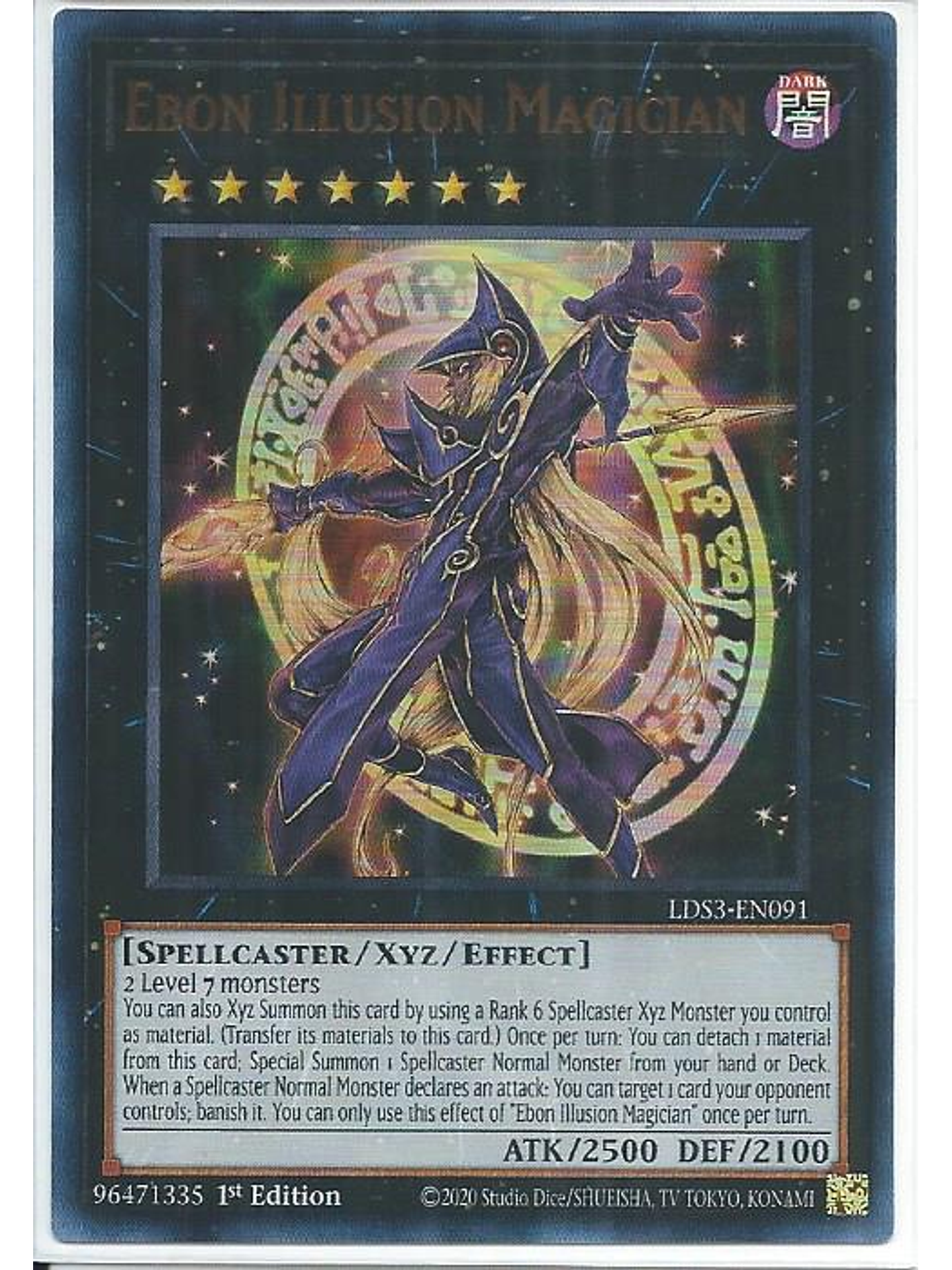 Ebon Illusion Magician (Blue) - LDS3-EN091 - Ultra Rare 1st Edition 1