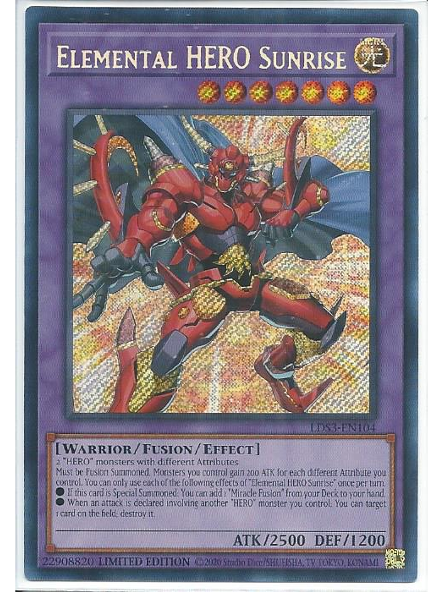 Elemental HERO Sunrise - LDS3-EN104 - Secret Rare 1st Edition 1