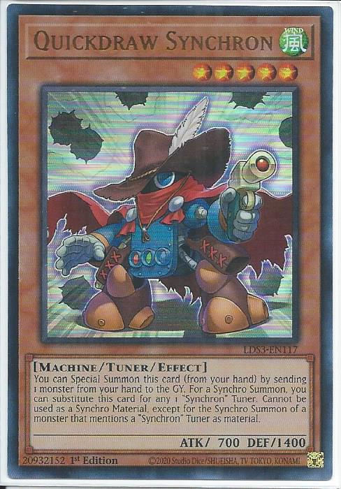 Quickdraw Synchron (Blue) - LDS3-EN117 - Ultra Rare 1st Edition